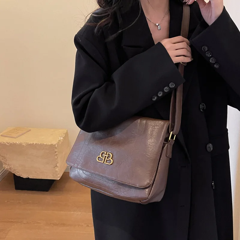 حقيبة حمل نسائية شعبية جديدة للخريف والشتاء - نسيج فاخر وخفيف وبسيط | رسول كتف متعدد الاستخدامات ذو سعة كبيرة #5