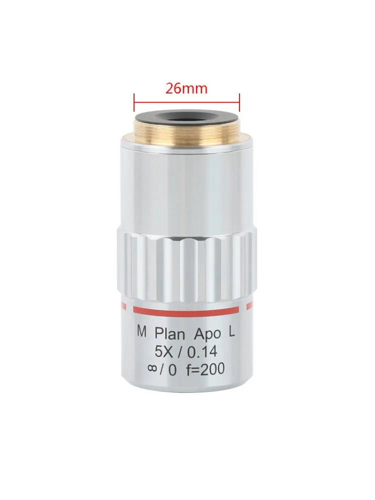 Objectif de microscope APO 2X/5X/10X/20X/50X, lentille optique achromatique multicouche + anneau adaptateur M26 à M20.2