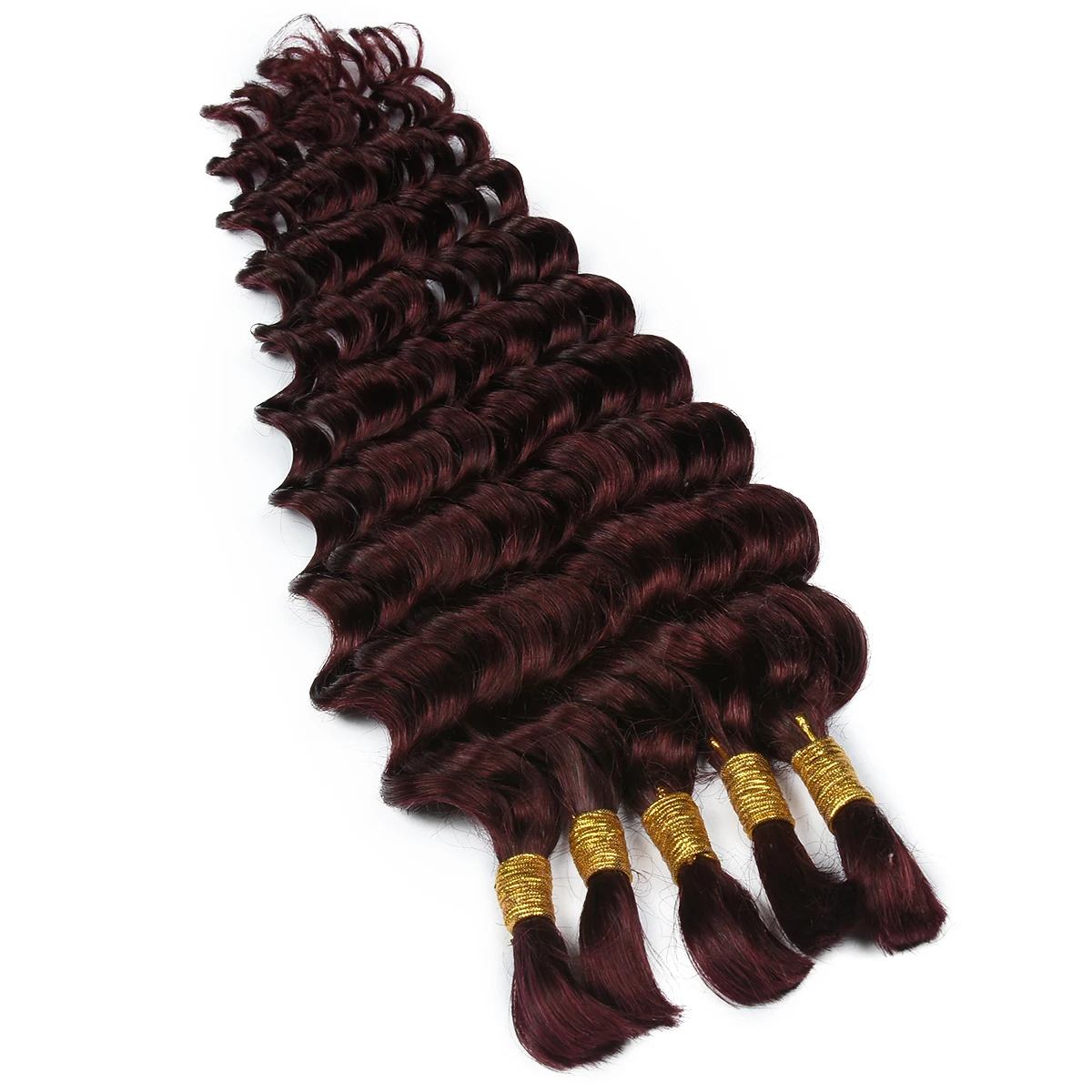 موجة عميقة 100% الشعر البشري السائبة ل بوهو جديلة 99J لا لحمة عميق مجعد البرازيلي ريمي السائبة الشعر لتضفير الشعر التمديد #1