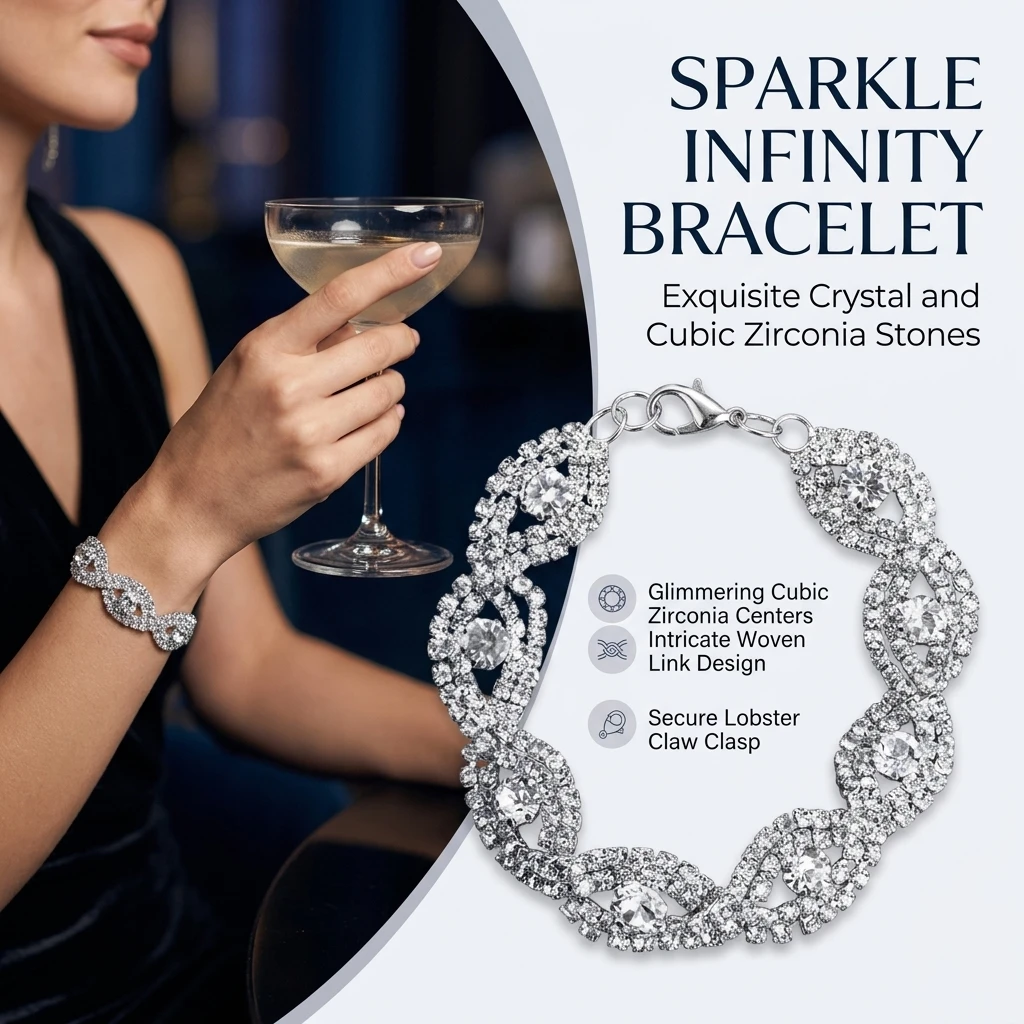 Rhombus Crystal Bracelet For Women Alloy Material Comfortable Wear Elegant Design