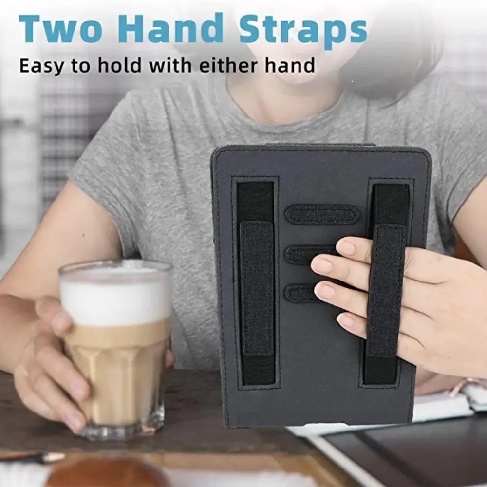 6 inch e-Reader Stand Case Auto Wake/Sleep PU Leather C2V2L3 Protective Shell Dual Hand Strap Shockproof Funda for Kindle 2022