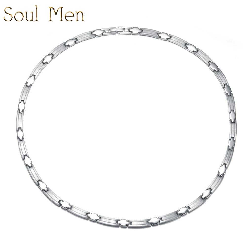 

Pure Titanium Necklace with Health Stone Hypoallergenic & Light Weight Men Cool Chain