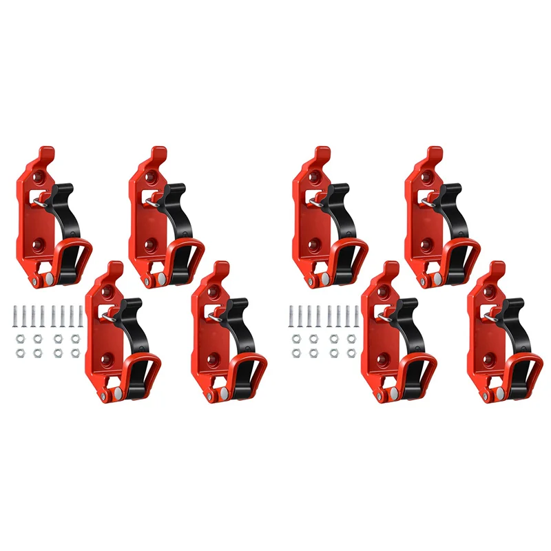 

A19F-Крепление для лопаты для багажника на крышу, металлические резиновые зажимы, настенные монтажные кронштейны, комплект быстроразъемного крепления держателя (8 шт.) красный