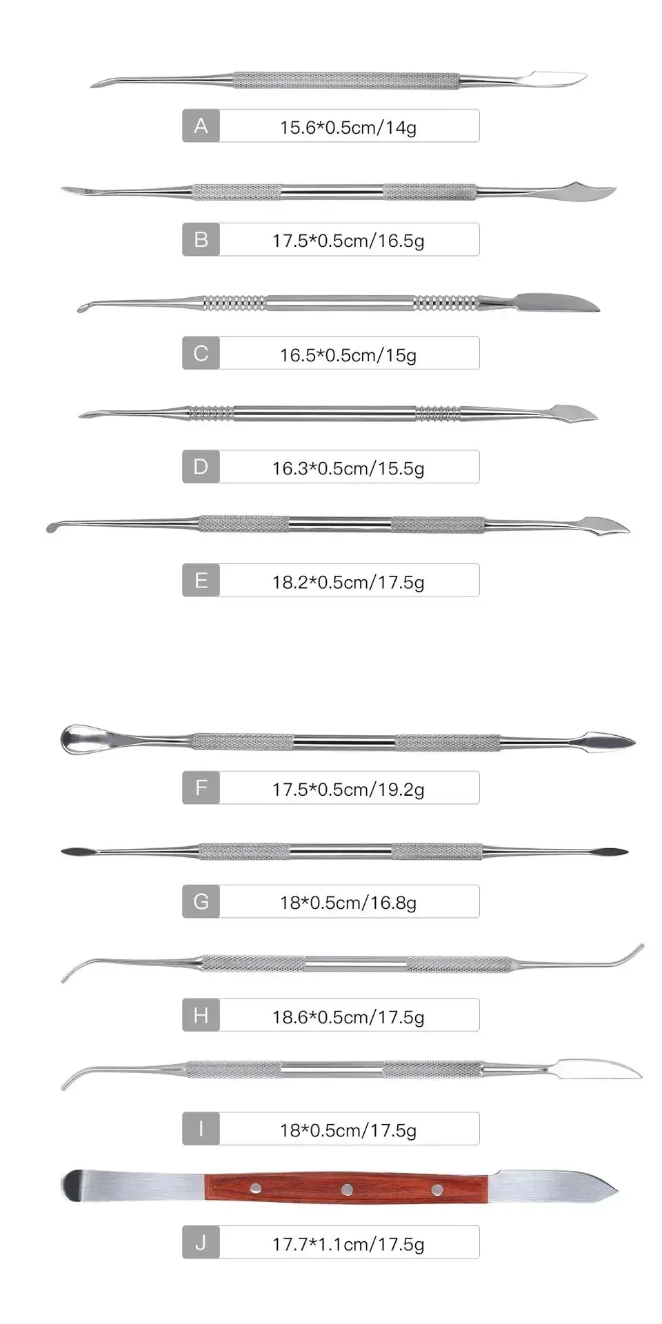 6/10Pcs Dental Wax Carver Plaster Spatula Knife Stainless Steel Double Ends Sculpture Knives Blade Composite Resin Filling Tool