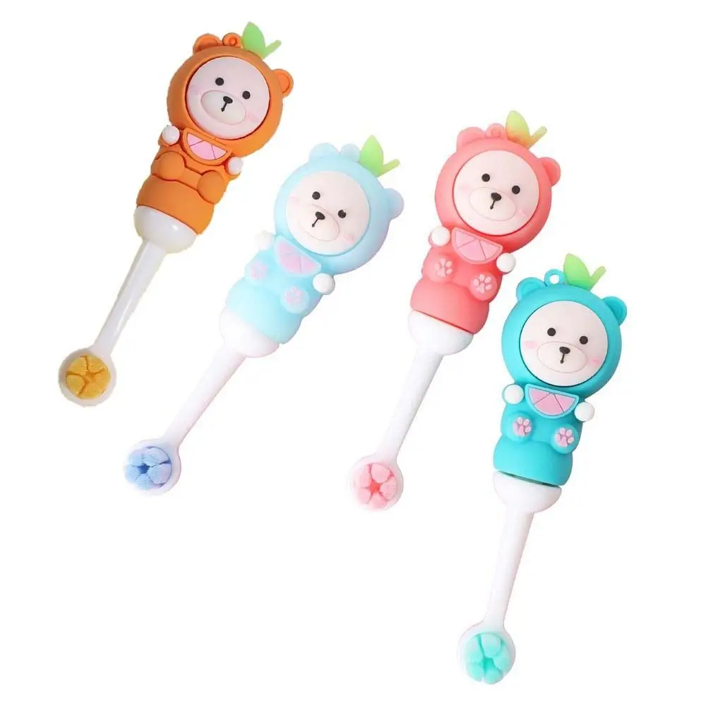 Handle Multi-color Soft Bristles Food Grade Bear Children's Toothbrush Cleaning Toothbrush Silicone Toothbrush  Toothbrush