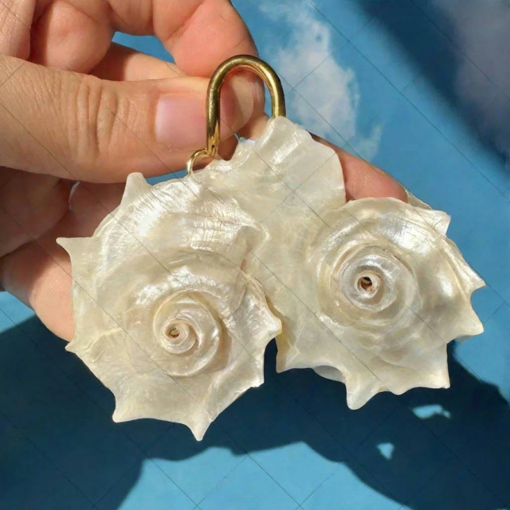 

Exaggerated Retro And Personalized Spiral Earrings, Irregular Natural Shell Women's Accessories Gift