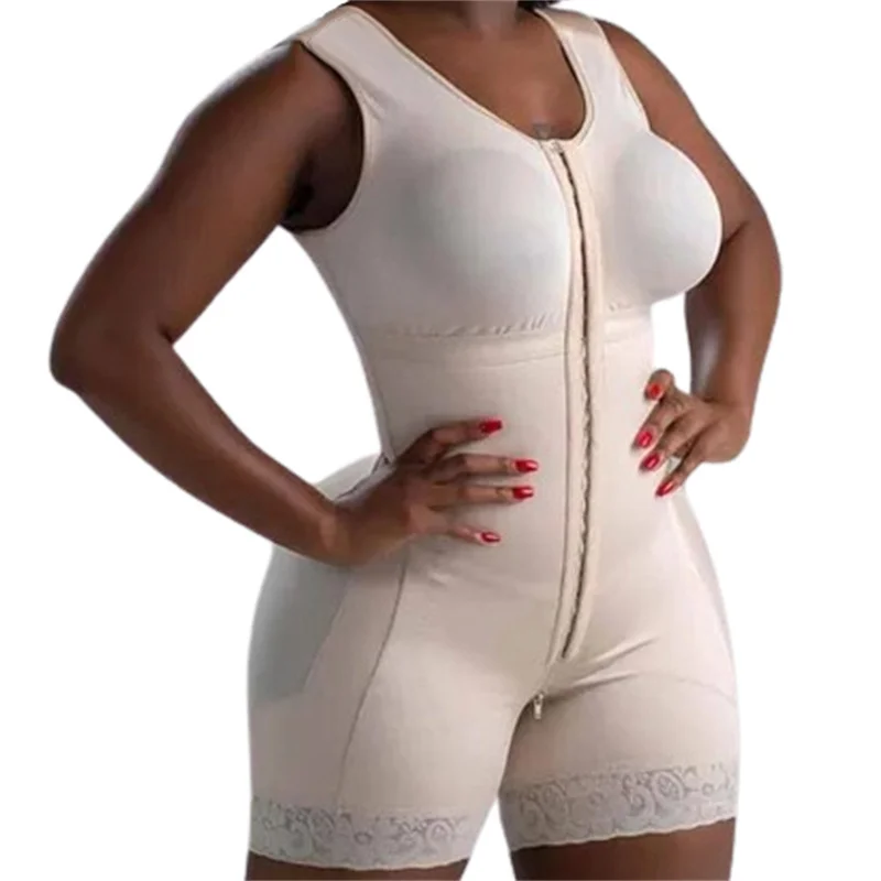 Full Body Fajas Colombianas Shaper High Compression Shapewear Girdle With Brooches Bust For Postpartum Slimming Sheath Belly