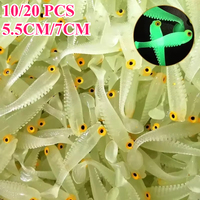 10/20 Pcs Soft Fishing Lures 5.5cm 7cm T Tail Worm Lure Small Artificial Bait Jig Wobblers Swimbaits Bass Fishing Tackle Pesca
