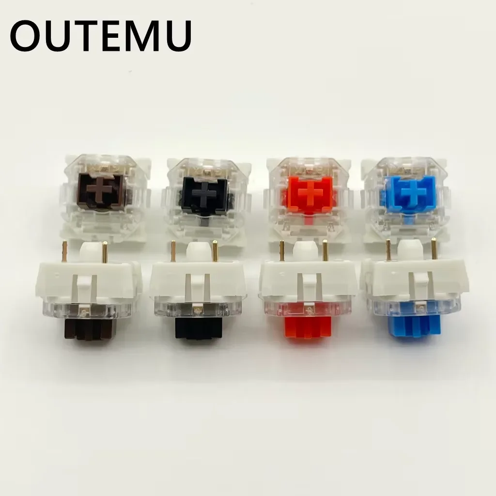 Ooutemu interruptor anão de meia altura vermelho azul marrom preto 3 pinos linear clicky tátil para teclado de jogos mecânico diy switshes pc