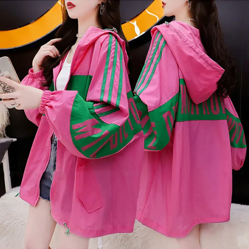 New Spring Summer Women\'s Jackets Long Sleeve Coats Sportswear Sun Protection Clothing Tops Thin Loose Korean Fashion