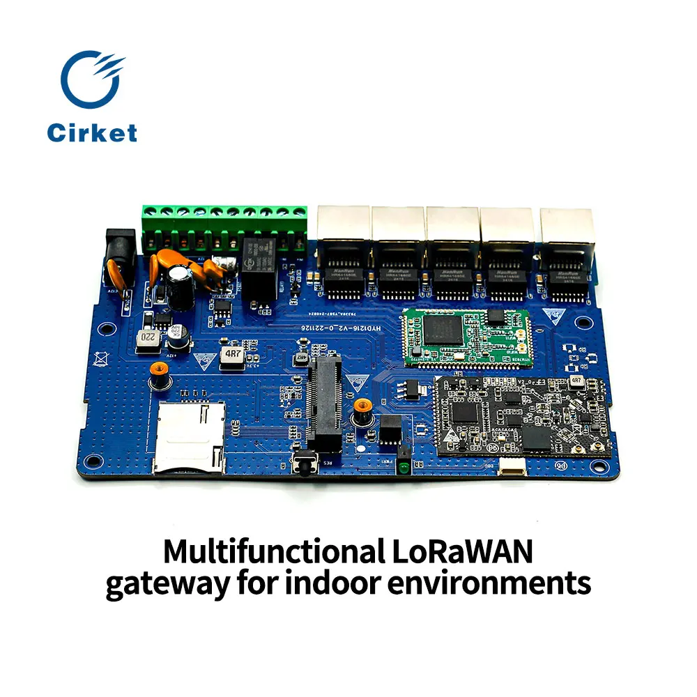 

Indoor multifunctional LoRaWAN gateway supporting LTE/Ethernet, 2000+ nodes, ChirpStack/TTN, ideal for reliable IoT networking.