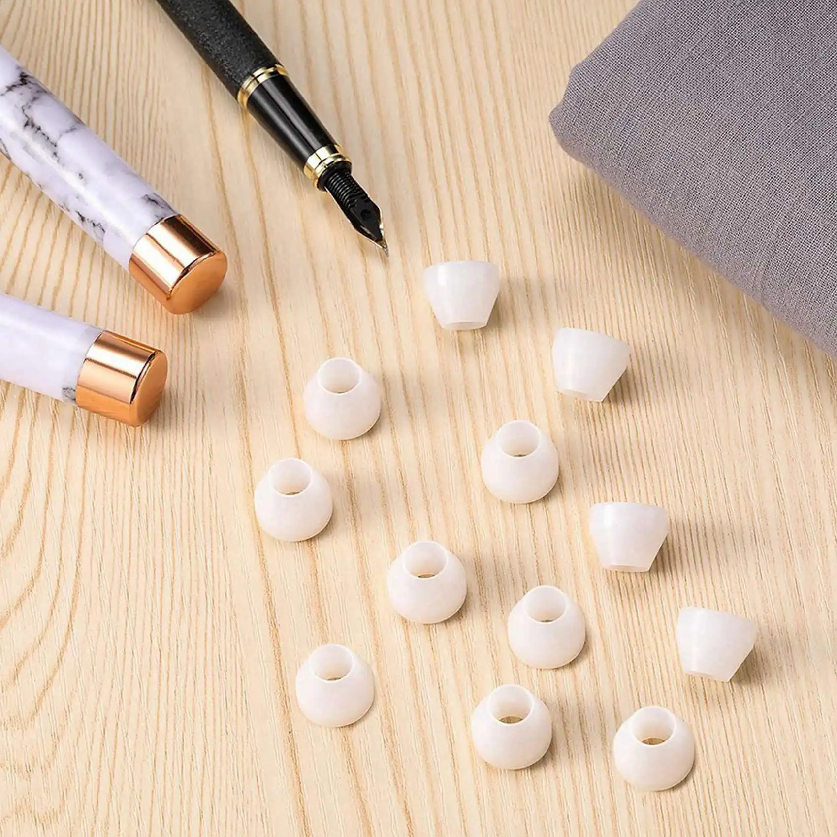 ABGE-36 piezas de casquillos de bolígrafo, casquillos de bolígrafo blancos, bujes de bolígrafo duraderos antiadherentes, casquillos sintéticos para acabado CA, torneado de pluma