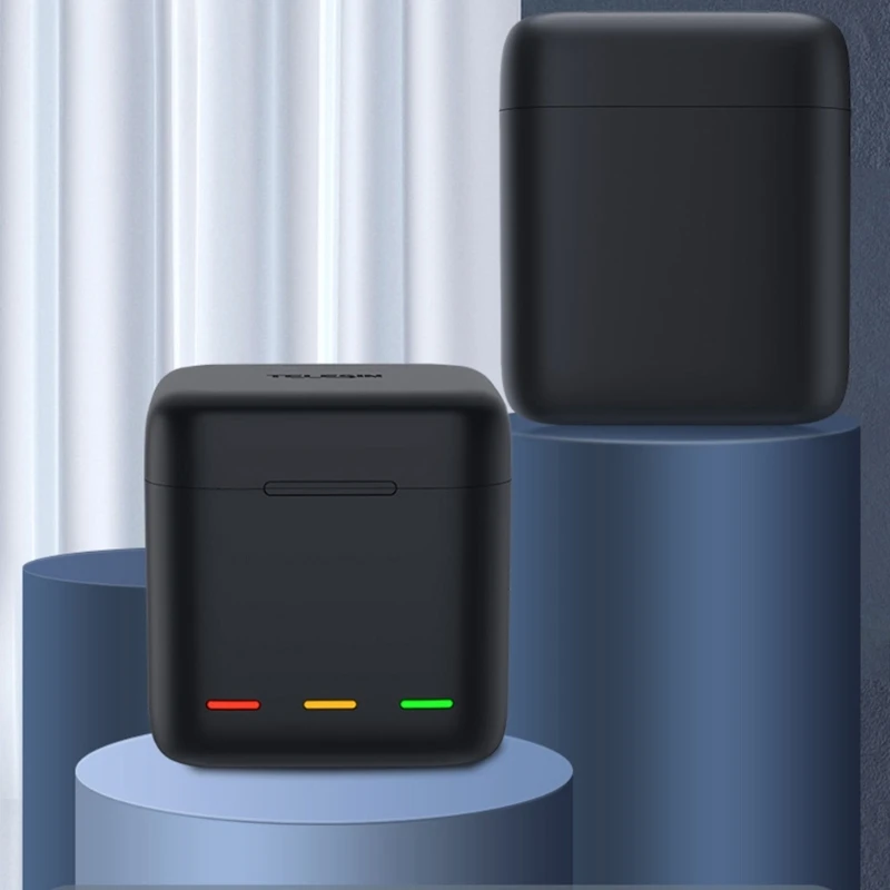 Hộp sạc pin 3 khe cắm USB cho 13 hộp lưu trữ pin máy ảnh màu đen K1KF