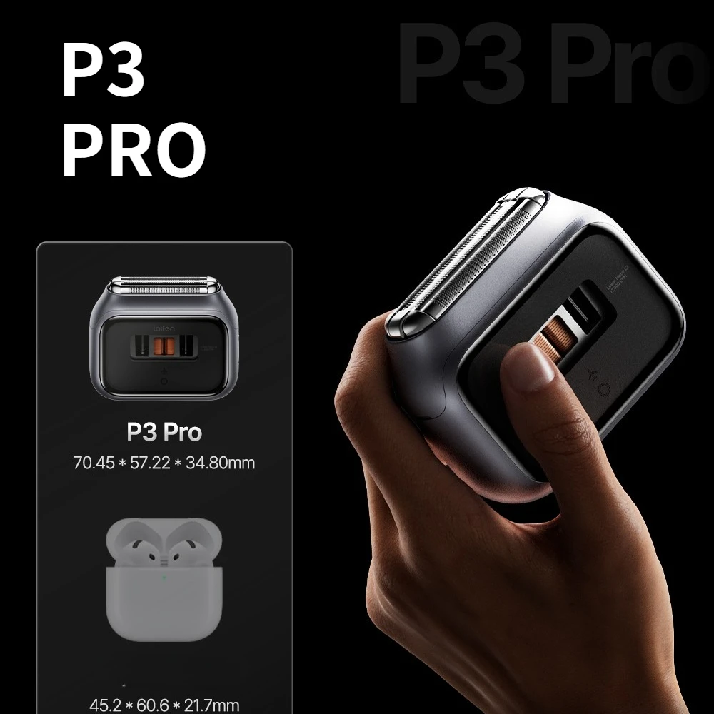 P3 Pro Electric Shaver for Men 3‑Blade Cutting System for Laif IPX7 Wet & Dry Shaving Rechargeable Razor Business Travel Gift