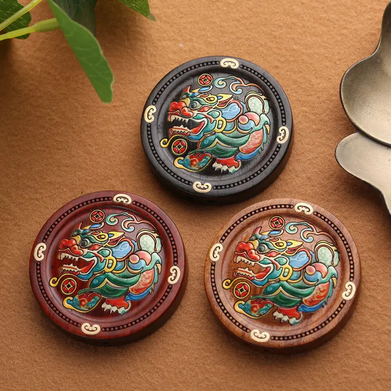 خشب الصندل الأحمر الطبيعي فرع حامض أسترالي نحت رسمت Pixiu فورتشن اكسسوارات شين غيباو الحرف هدية قلادة خشبية #1