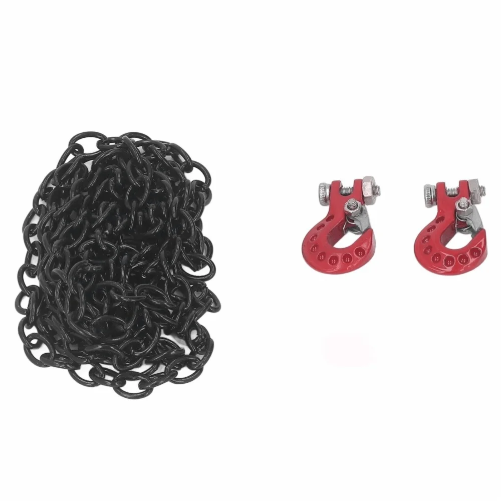 Mini Size RC Car Tow Hook Trailer Chain Set Easy Installation Tow Hook for SCX10/D90/D110/TF2/TRX4 1/10 RC Crawler Truck