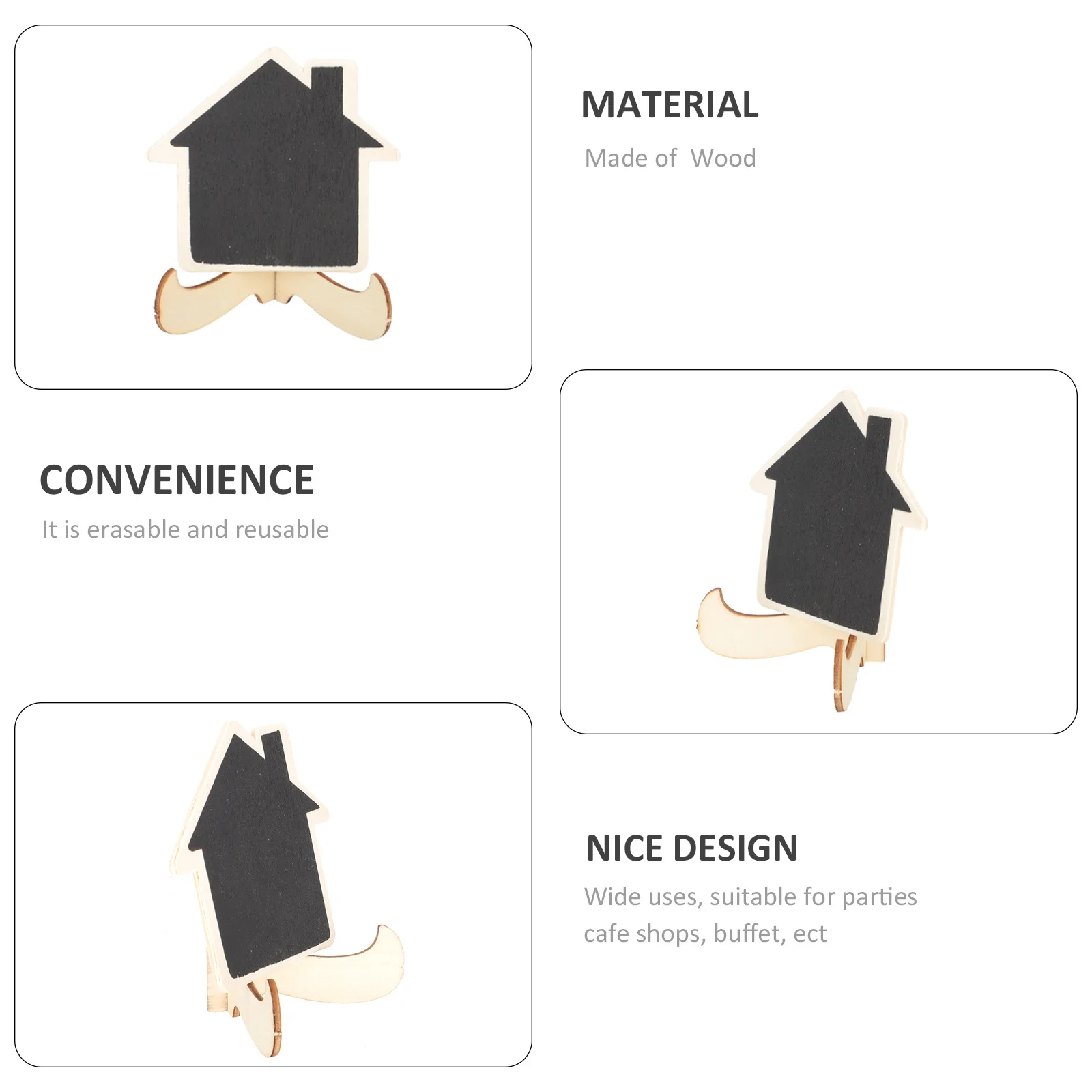 10Pcs Miniature Chalkboard Signs Small Chalk Board Sign Board Practical for Long Time Use Centerpiece Table Decorations