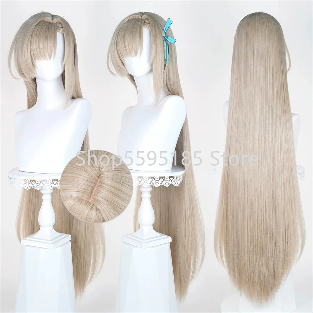Ichinose Asuna Cosplay Wig 100CM Linen Long Straight Heat Resistant Synthetic Hair Pelucas For Halloween Party
