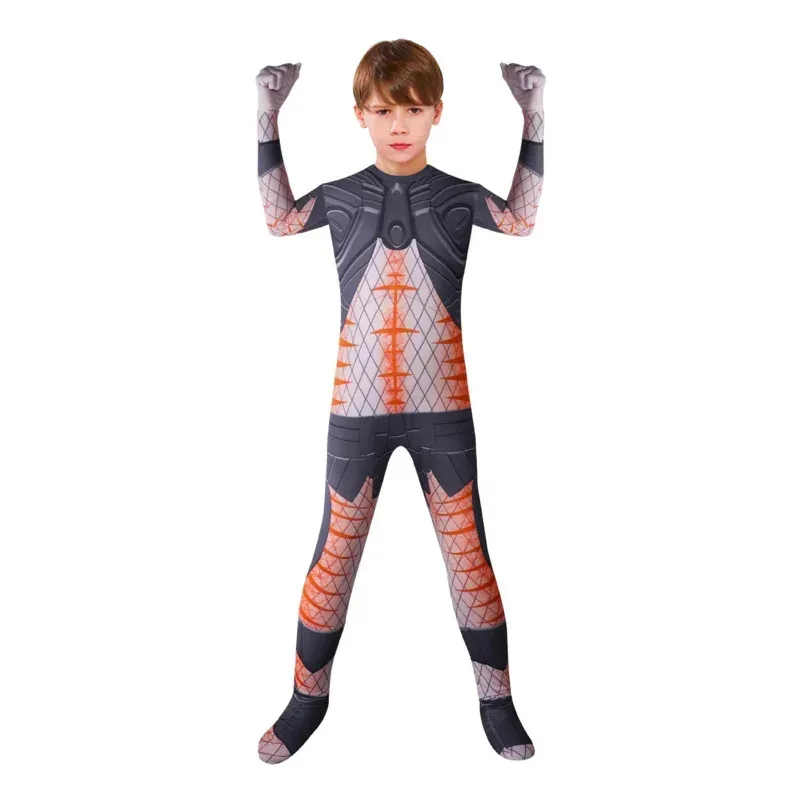فيلم الغريبة مقابل. بدلة المفترس التأثيرية للأطفال الأولاد Zentai Halloween Predator بدلة كوسبلاي مع قناع Sui F الرهيبة