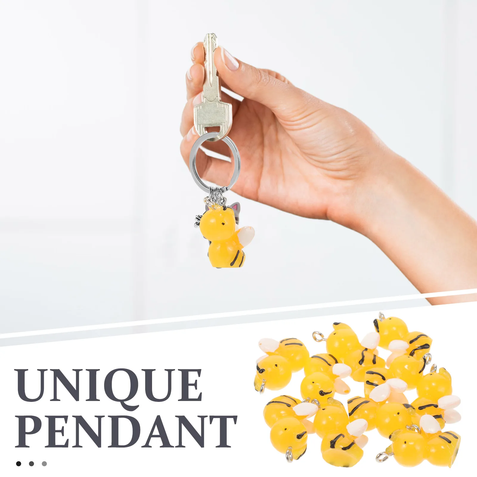 

10 Pcs Bee Pendant Ornaments Animal Charms for Jewelry Making Earring Keychain Badge