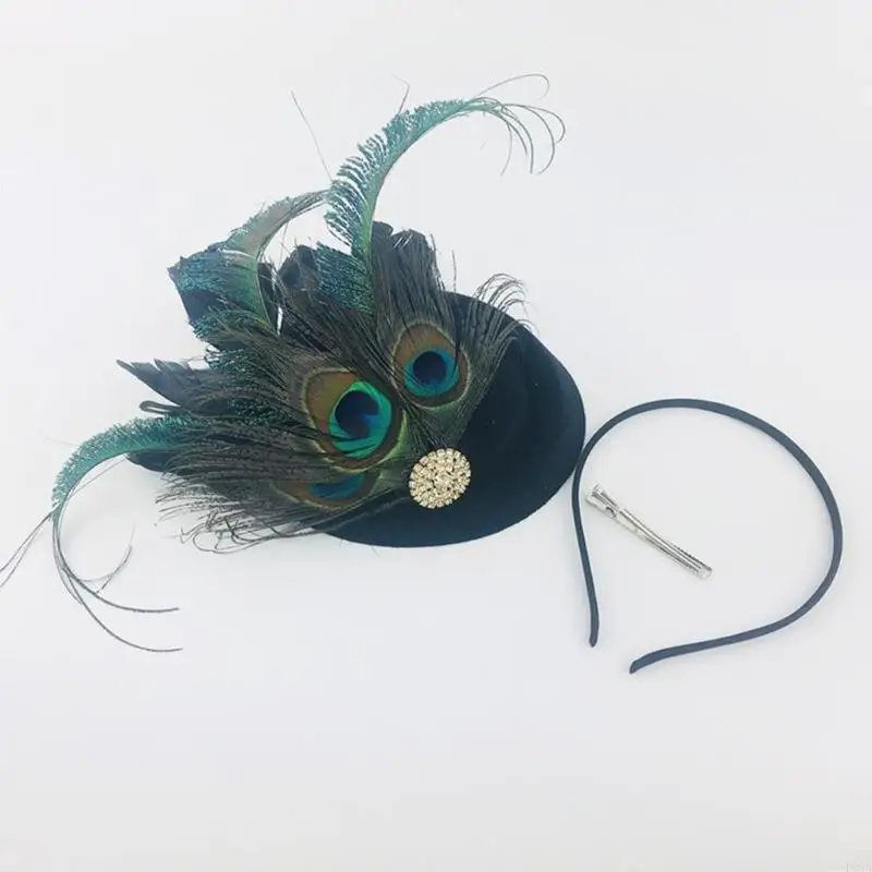 

P88A Women Fascinator Headband Tea Party Headband Peacocks Fascinator Hat