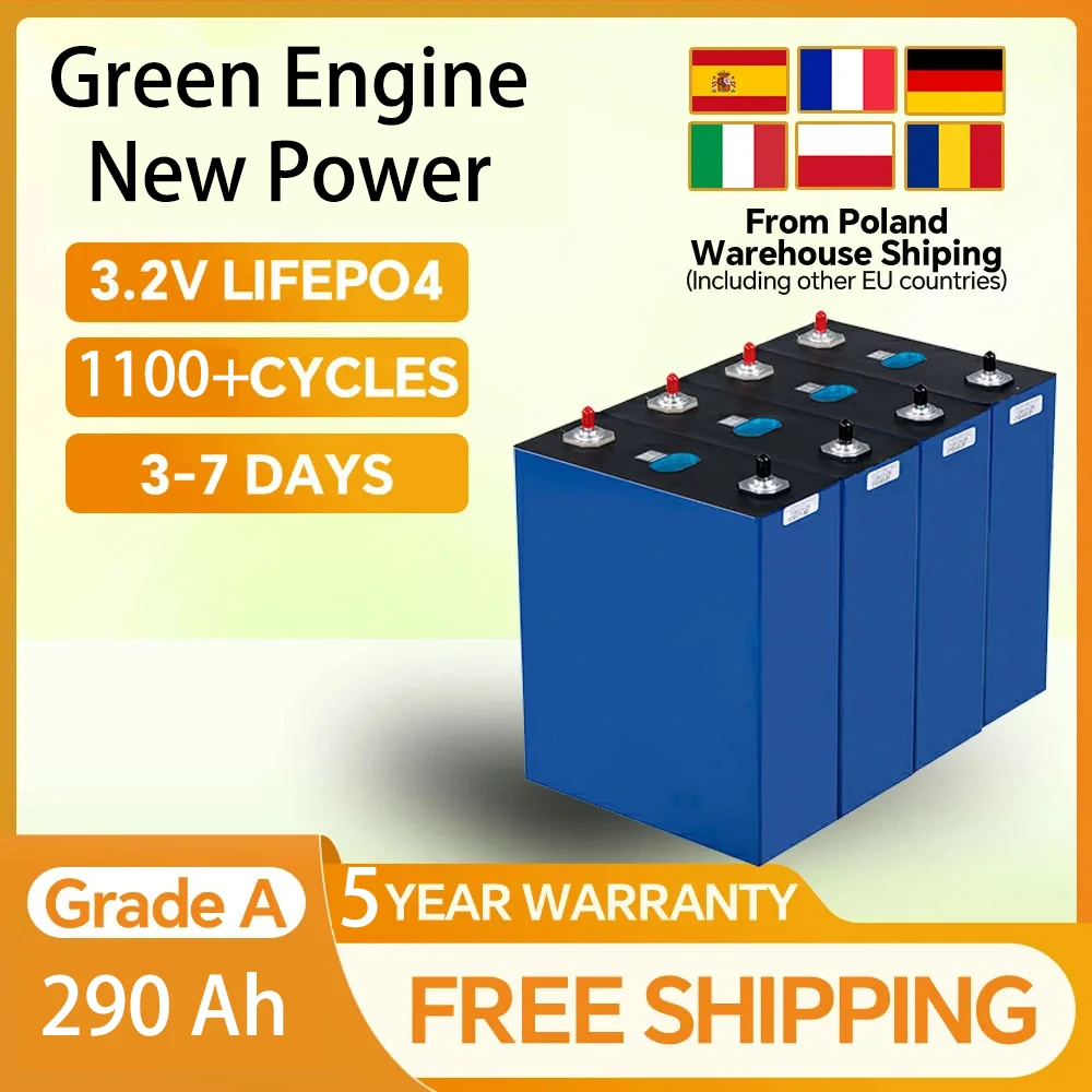 

EVE Lifepo4 Battery Cells 3.2V 280Ah 200AH 100AH Grade A DIY 12V 24V 48V iron phosphate Rechargeable Cell For RV Solar Camping