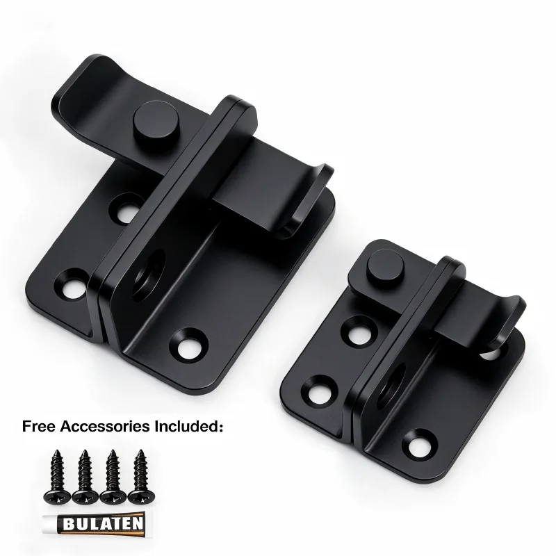 Stainless Steel Flip Door Buckle 270 Degree Heavy Duty Anti Theft Latch Left Right Opening Large Small Black Silver