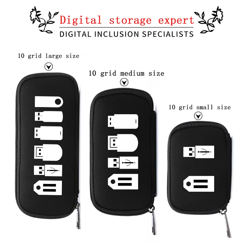 Caja de almacenamiento para unidad flash USB, bolsa de almacenamiento, accesorios electrónicos, administrador de bolígrafos