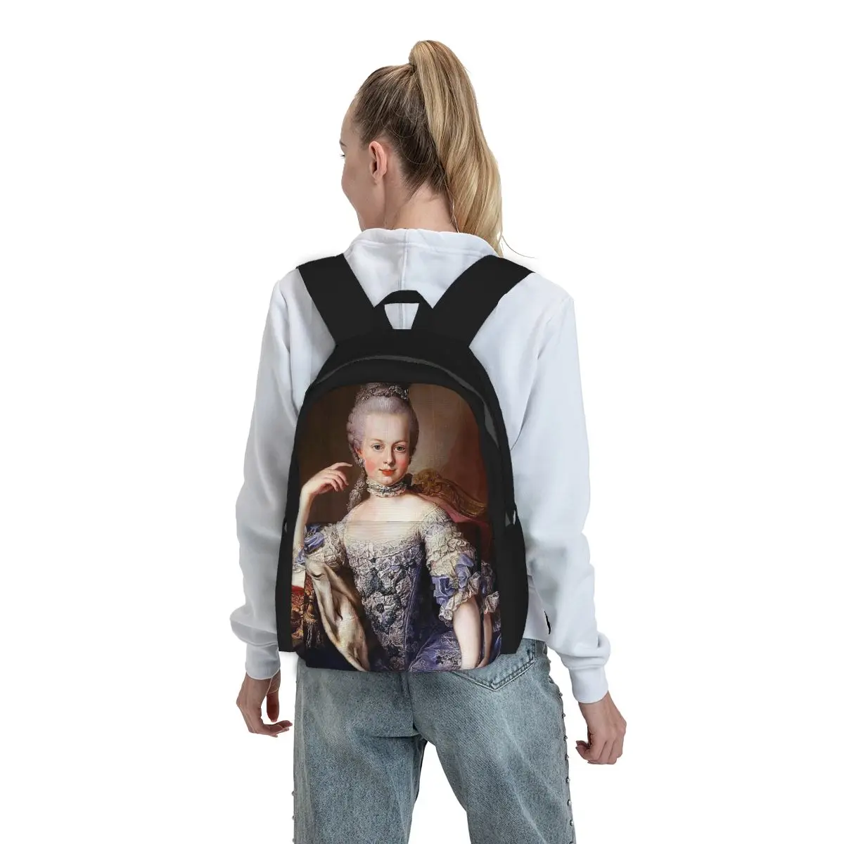 

Portrait Of Marie Antoinette Martin Va Backpack Boys Girls BookBag Kids School Bag Computer Shoulder Bags for Men Women
