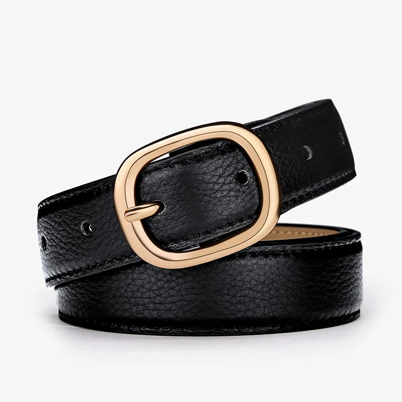 Genuine leather women's waistband, fashionable dress belt, needle buckle style, simple pants belt