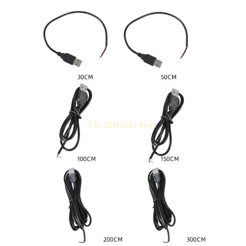 E56B 3A Copper USB -зарядка кабельная шнур 2PIN Bare проволоки линия пайки