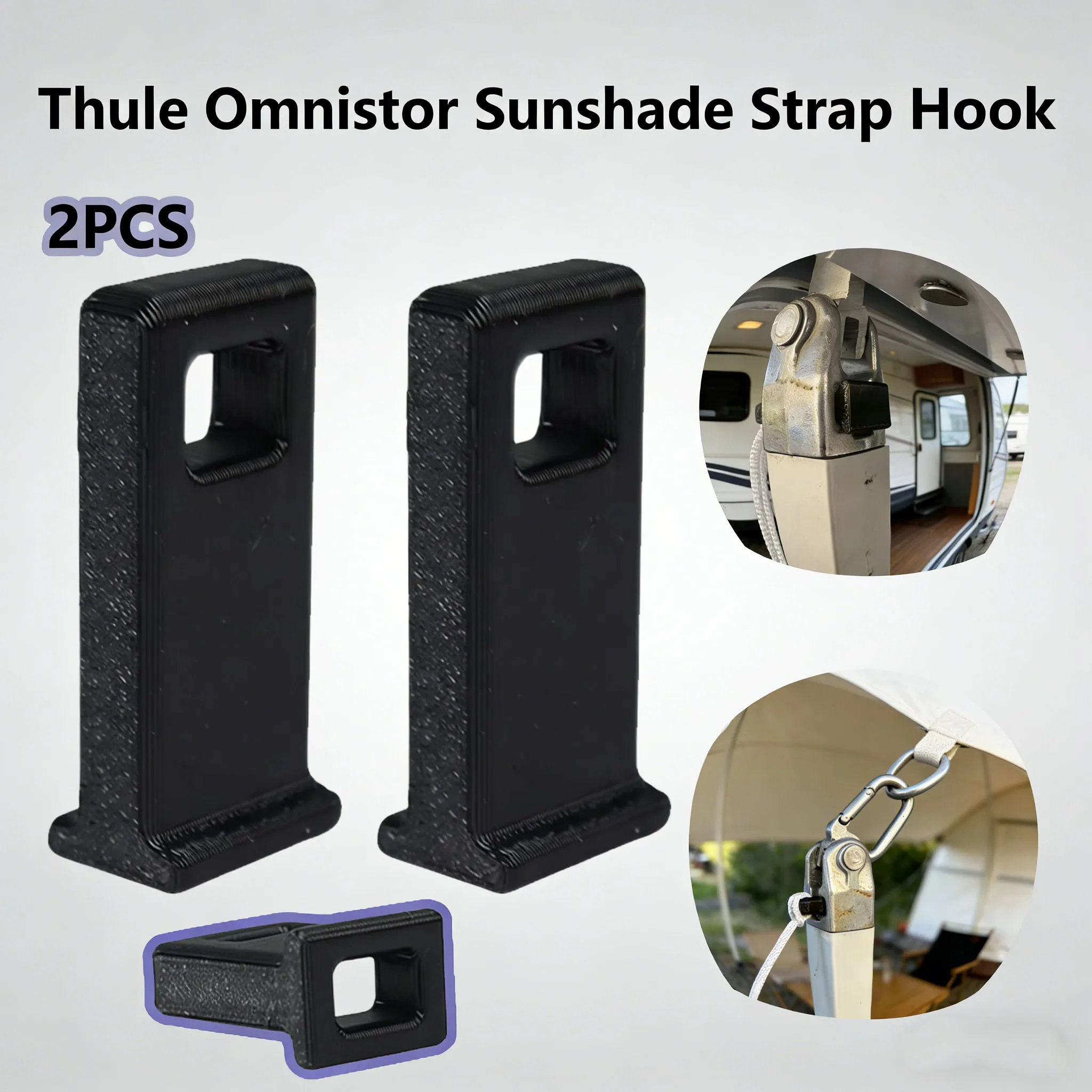 2PCS Windproof Sunshade Strap Hooks for Thule Omnistor, Caravan Motorhome Accessories, Simply Insert Original