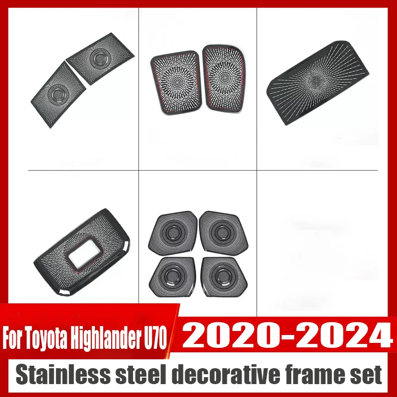 For Toyota Highlander U70 2020 2021 2022 2023 2024 Stainless steel whole car decorative frame set Horn cover air outlet