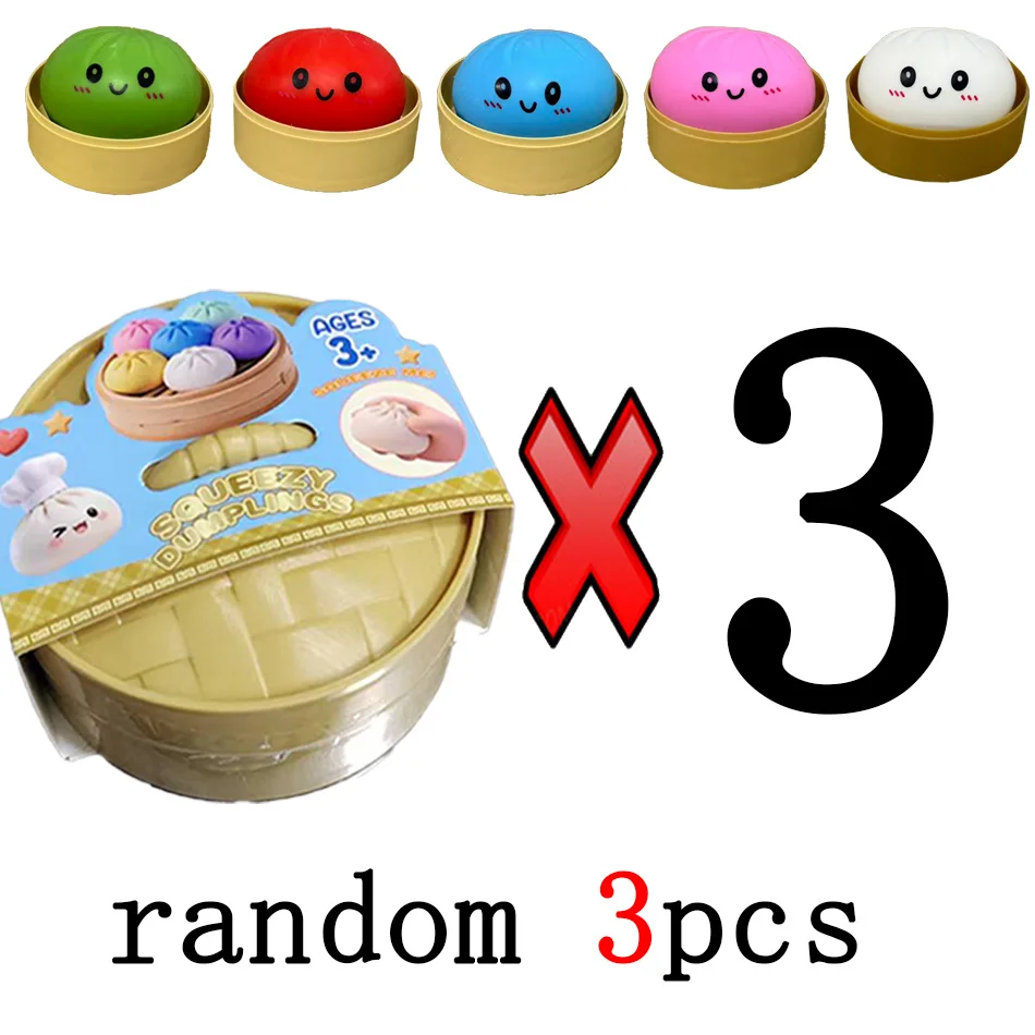 Glitzernde Dumpling Squishies Spielzeug-Box Bun Baozi Dumpling Mystery Box Bunte Lebensmittel-Squishies Sensorisches Fidget-Spielzeug Anti-Stress Quetschbälle
