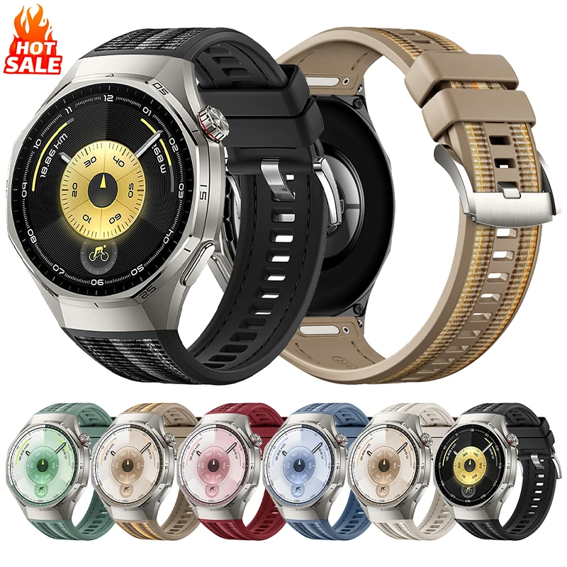 Correa de silicona tejida de nailon sin huecos para Huawei Watch GT6 Pro Smartwatch pulsera de ajuste rápido para reloj GT6 Pro pulsera de 46mm
