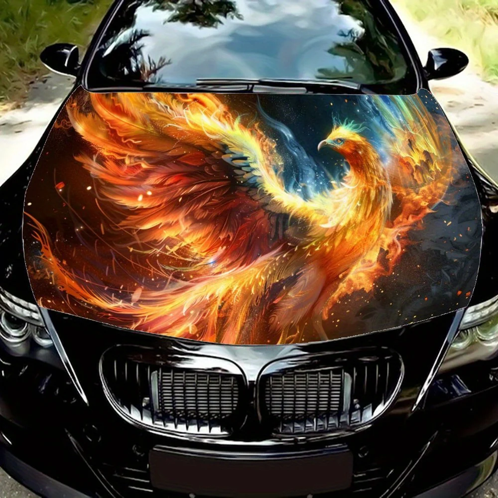 

Colorful Phoenix Dancing in Flames Car Hood Wrap Color Vinyl Sticker Truck Graphic Bonnet Auto Accessories Decoration Decal Gift
