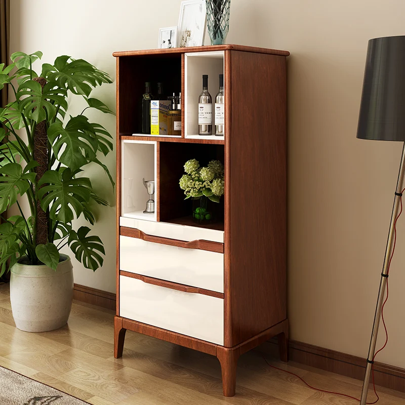 Wine Cabinet Solid Wood Red Oak Sideboard Cabinet Fashionable Paint Restaurant Water Cabinet