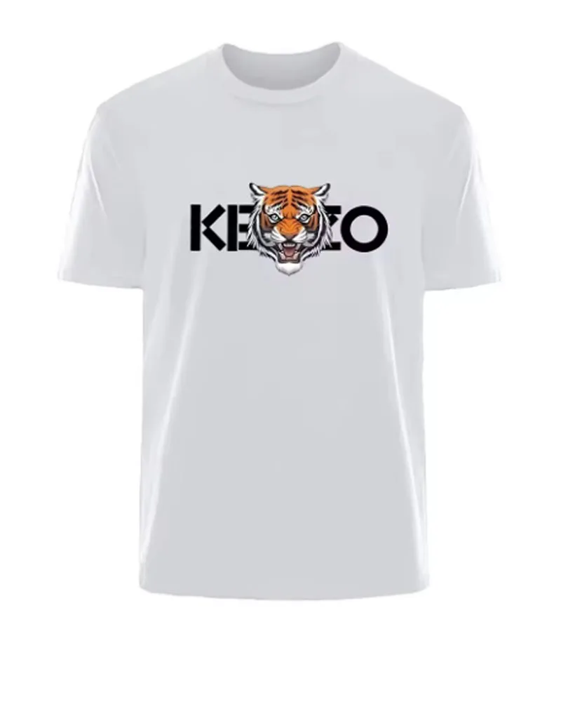 Roaring Tiger Head Letter Print T-Shirt Unisex Men Women Casual Short Sleeve Tee Hip Hop Streetwear Summer Tops