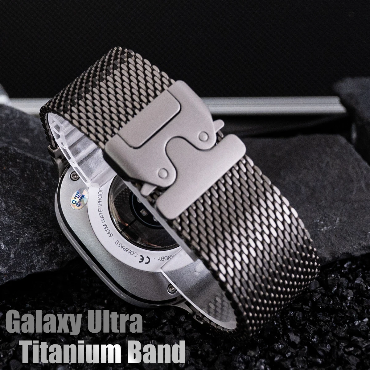 

VWAR Titanium Milanese loop Band for Samsung Galaxy Ultra 47mm 100% Natural Titanium mesh Strap for Ultra 7 Accessories No Gap