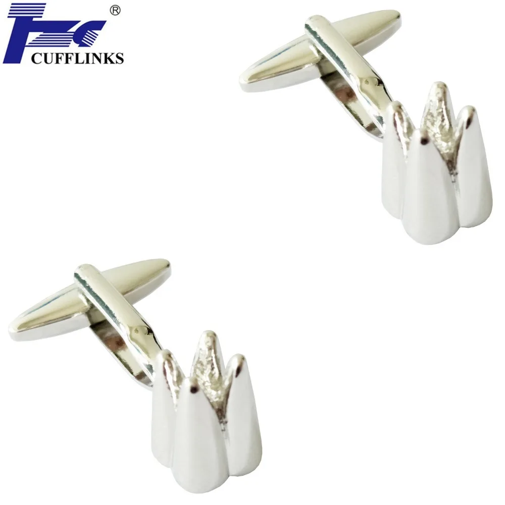 Siver Tooth Cufflink Cuff Link 2 Pairs Shipping Promotion