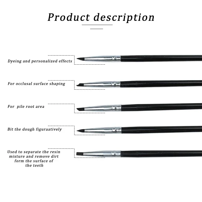 5pcs Silicone Rubber Tip Paint Brushes for Watercolor Oil Painting Polymer Clay Sculpting Fimo Modelling Tools Art Supplies - view 3
