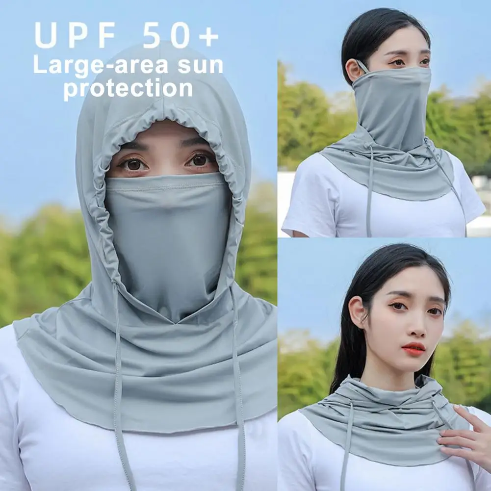 

Summer Men Headgear Ice Silk Wide Brim Sun Hat with UPF 50 Protection Hat Adjustable Fit 3 in 1 Riding Neck Coverage Sun Hat