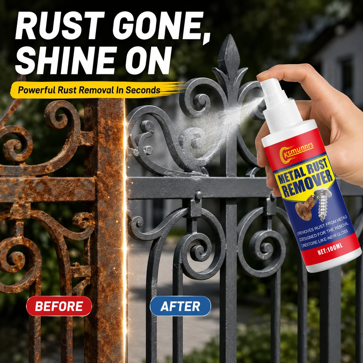 Rust Remover and Wheel Polish, Fast Metal Cleaner for Car Wheels, Brake Discs and Corroded Metal Surfaces