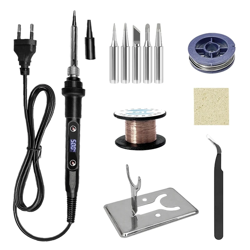 Electric Soldering Irons Adjustable Temperature Welding Solder Rework Station Heat Pencil Tip Repair Tools Kit EU Plug