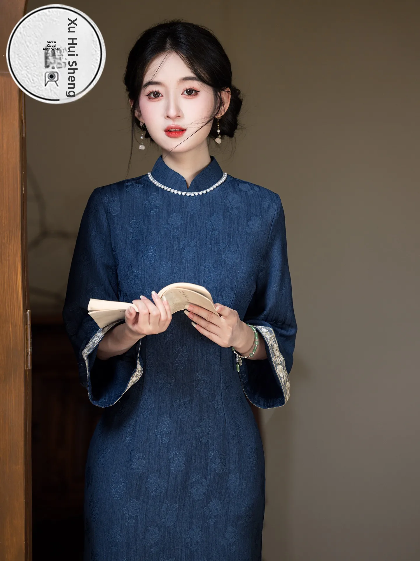 ele-early-autumn-qipao-dr-young-sle-retro-aosphere-sophistied-feel-polyester-fiber-seven-sve-midi-dr