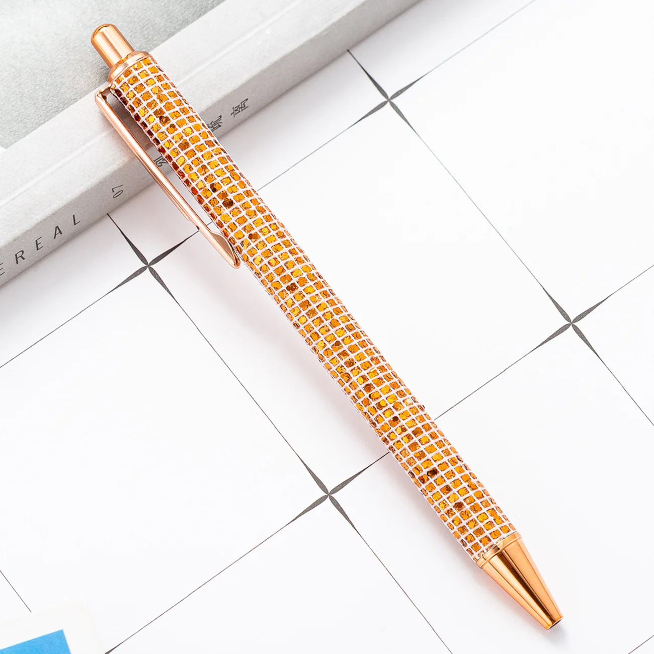 1 Piece Cute Gold Rose Ballpoint Pen Metal Stationery