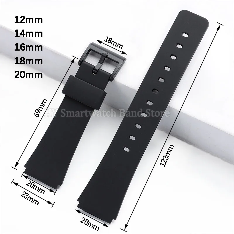12mm 14mm 16mm 18mm 20mm Resin Watch Strap for Casio F91W F84 F105/108 Wrist Band Silicone Waterproof Bracelet Watch Accessories