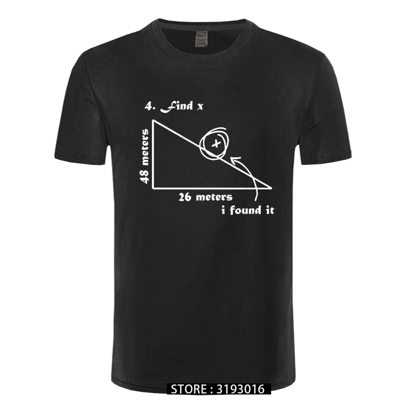 Mathematical Triangle Math Science Funny Print Men T Shirt Street Style Problem Solving Cotton Short Sleeve Men's T-Shirt