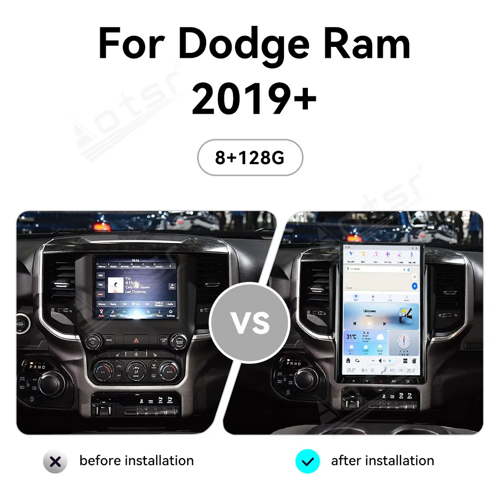 

US Stock 14.4 Inch Android 13 For Dodge Ram 2019+ Car GPS Navigation CarPlay HD Touch Screen Head Unit Multimedia Player Radio