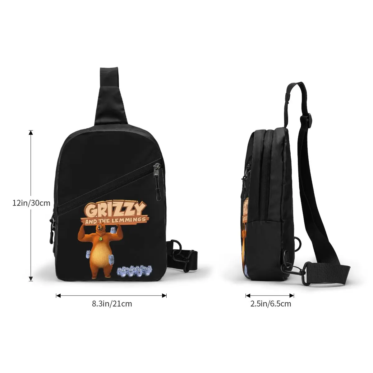 Grizzy And The Lemmings Czapka na klatkę piersiową Mężczyźni Sling Crossbody Plecak Torba na klatkę piersiową Podróżny plecak turystyczny Torba na ramię